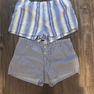GAP Blue and White Striped Shorts Duo